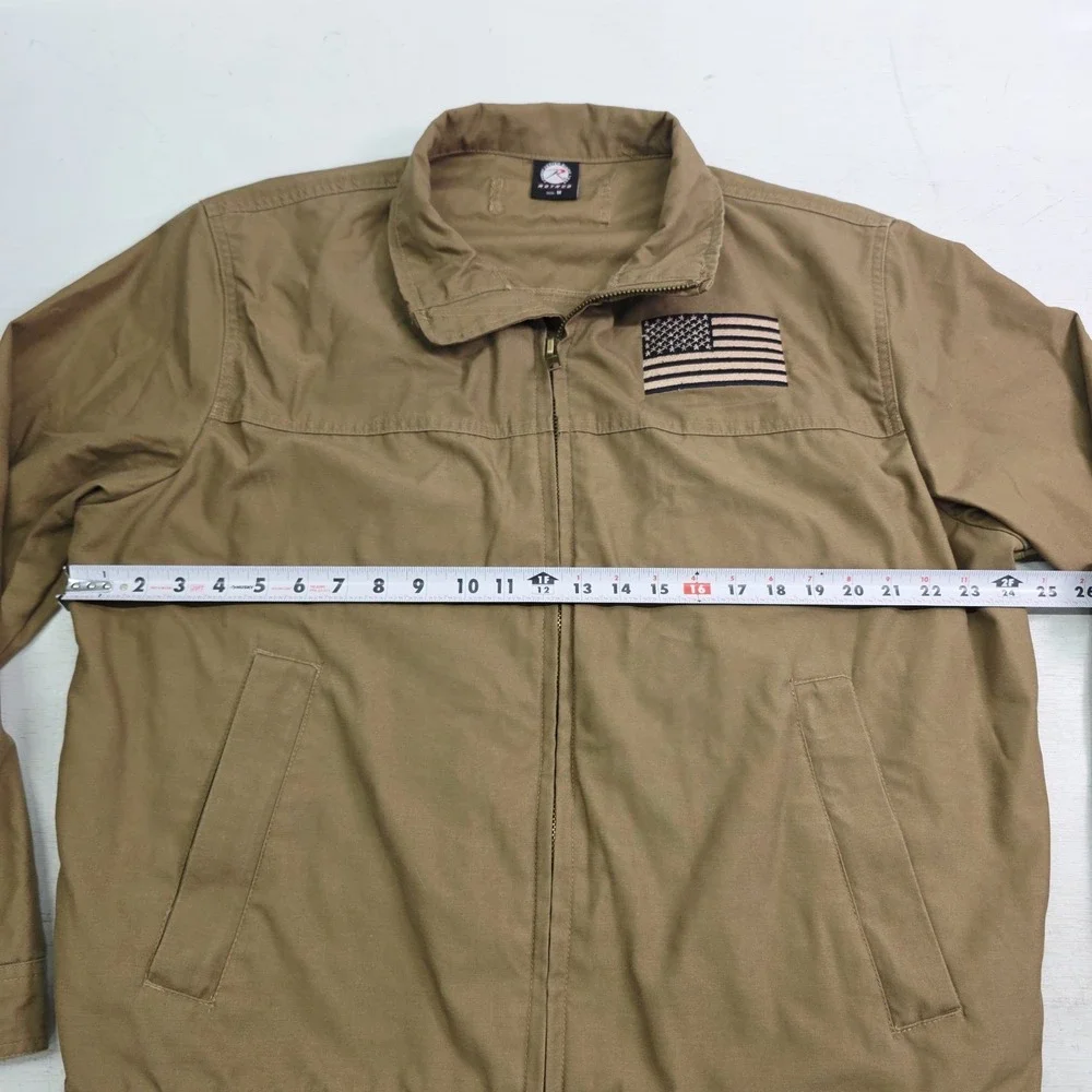 Rothco Lightweight Concealed Carry Jacket Multi Pocket Coyote‎ Tan USA Flag Sz M